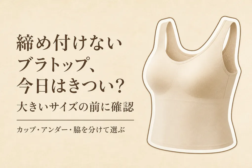 締め付けないブラトップは大きいサイズでずれる？カップ付きインナーとノンワイヤーブラの選び方