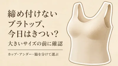 締め付けないブラトップは大きいサイズでずれる？カップ付きインナーとノンワイヤーブラの選び方