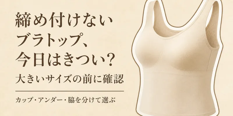 締め付けないブラトップは大きいサイズでずれる？カップ付きインナーとノンワイヤーブラの選び方