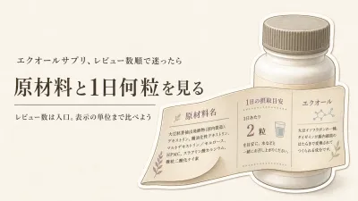 【人気ランキング】楽天でレビュー数が多いエクオールサプリ4選｜原材料と1日何粒かを比較