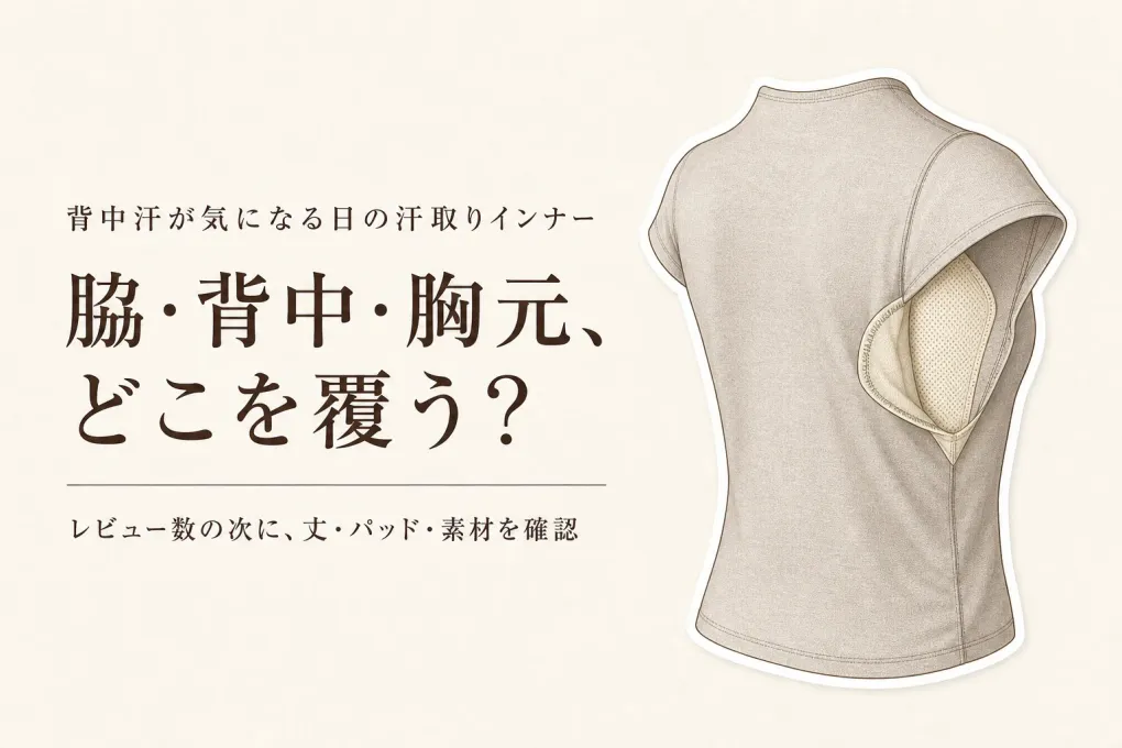 【人気ランキング】汗取りパッド付きインナーと背中汗・二重編みインナーをレビュー数順に比較